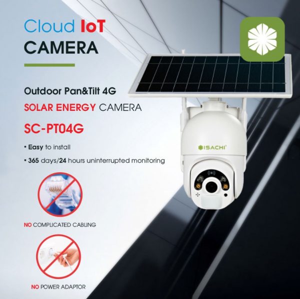 SC-PT04GW | Solar Power Pan & Tilt Camera